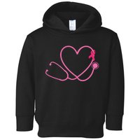 Doctor Nurse Heart Love Pink Ribbon Cute Breast Cancer Toddler Hoodie