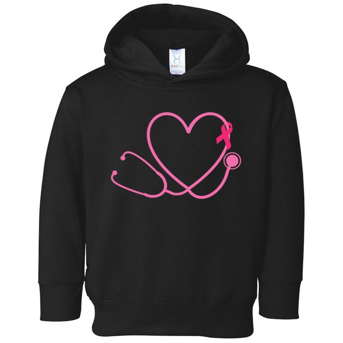 Doctor Nurse Heart Love Pink Ribbon Cute Breast Cancer Toddler Hoodie