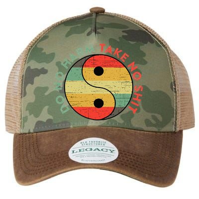 Do No Harm Take No Shit Funny Yin Yang Badass Yoga Teacher Legacy Tie Dye Trucker Hat