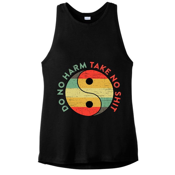 Do No Harm Take No Shit Funny Yin Yang Badass Yoga Teacher Ladies PosiCharge Tri-Blend Wicking Tank