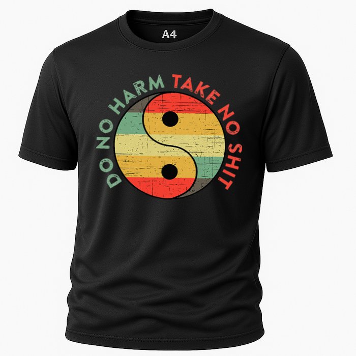 Do No Harm Take No Shit Funny Yin Yang Badass Yoga Teacher Cooling Performance Crew T-Shirt