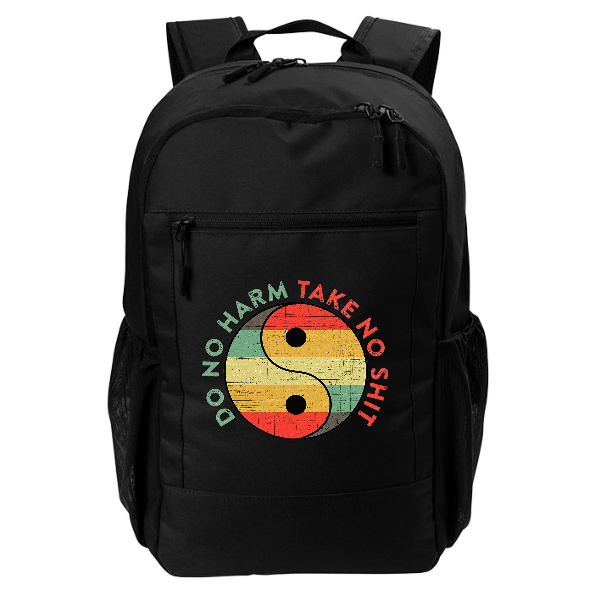 Do No Harm Take No Shit Funny Yin Yang Badass Yoga Teacher Backpack