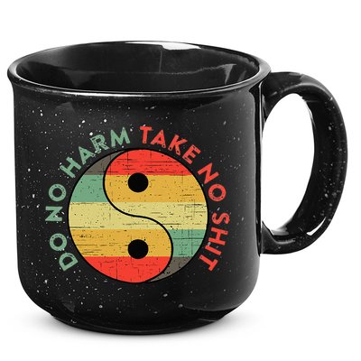 Do No Harm Take No Shit Funny Yin Yang Badass Yoga Teacher 15oz Campfire Ceramic Mug