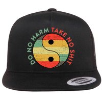 Do No Harm Take No Shit Funny Yin Yang Badass Yoga Teacher Flat Bill Trucker Hat