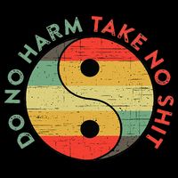 Do No Harm Take No Shit Funny Yin Yang Badass Yoga Teacher Flat Bill Trucker Hat