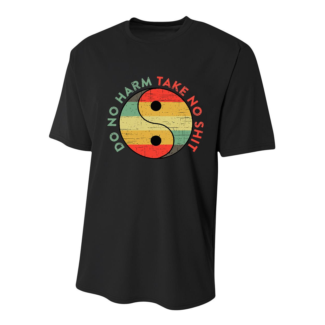 Do No Harm Take No Shit Funny Yin Yang Badass Yoga Teacher Youth Performance Sprint T-Shirt