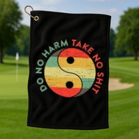Do No Harm Take No Shit Funny Yin Yang Badass Yoga Teacher Golf Towel