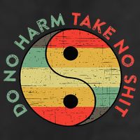 Do No Harm Take No Shit Funny Yin Yang Badass Yoga Teacher Golf Towel