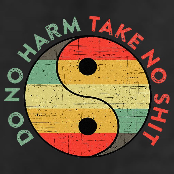 Do No Harm Take No Shit Funny Yin Yang Badass Yoga Teacher Golf Towel