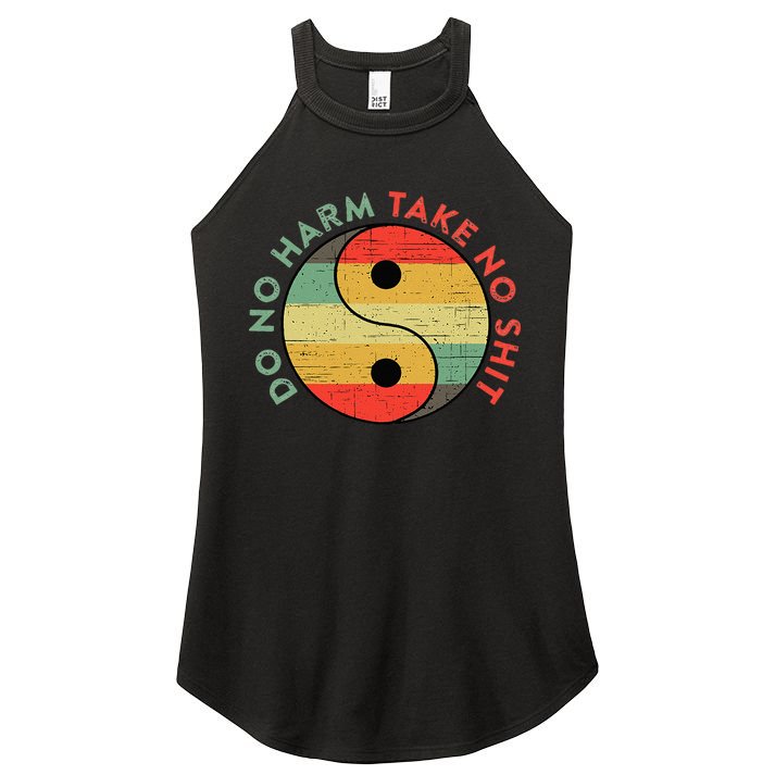 Do No Harm Take No Shit Funny Yin Yang Badass Yoga Teacher Women's Perfect Tri Rocker Tank
