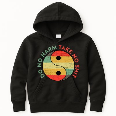 Do No Harm Take No Shit Funny Yin Yang Badass Yoga Teacher Kids Hoodie