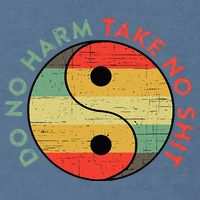 Do No Harm Take No Shit Funny Yin Yang Badass Yoga Teacher Garment-Dyed Sweatshirt