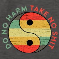 Do No Harm Take No Shit Funny Yin Yang Badass Yoga Teacher Vector Backpack