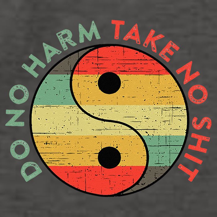 Do No Harm Take No Shit Funny Yin Yang Badass Yoga Teacher Vector Backpack