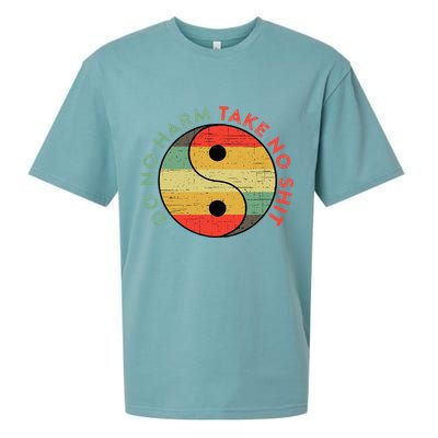 Do No Harm Take No Shit Funny Yin Yang Badass Yoga Teacher Sueded Cloud Jersey T-Shirt