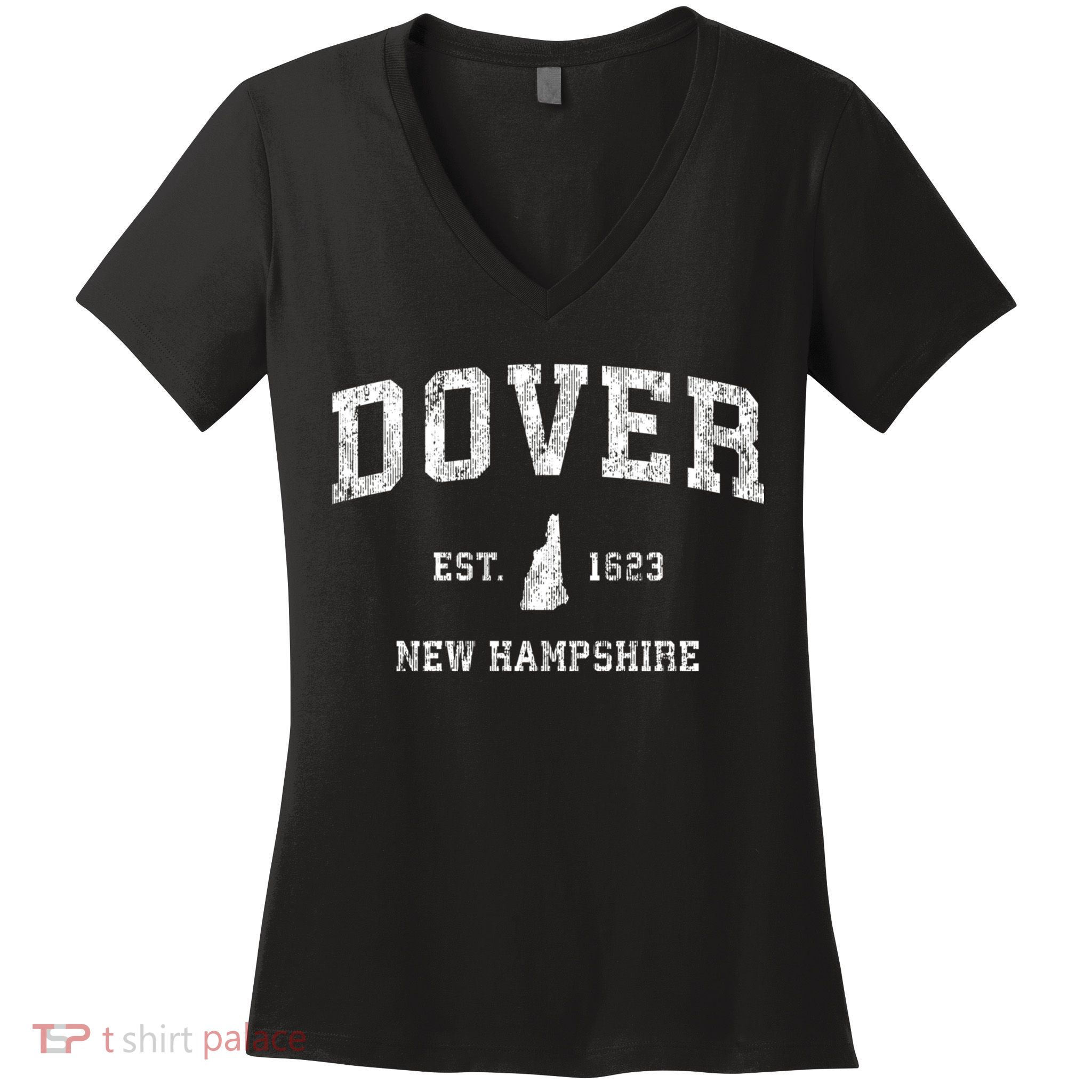 Dover New Hampshire Nh Vintage Athletic Sports Women's V-Neck T-Shirt