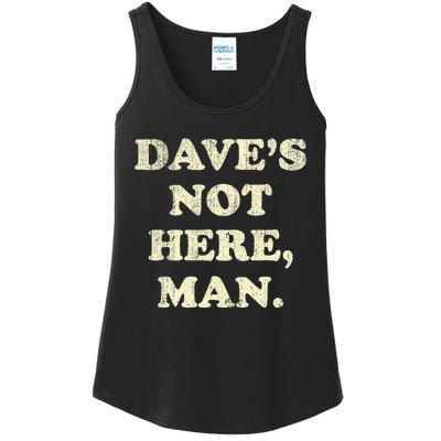 DaveS Not Here Man Simple Saying Black White Ladies Essential Tank