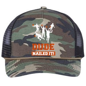 Dude Nailed It Basketball Lovers Play Ball Gift Idea Retro Rope Trucker Hat Cap