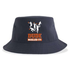 Dude Nailed It Basketball Lovers Play Ball Gift Idea Sustainable Bucket Hat