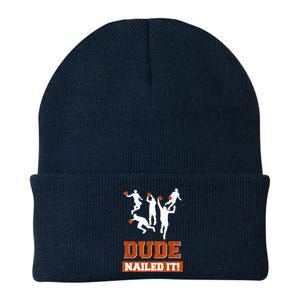 Dude Nailed It Basketball Lovers Play Ball Gift Idea Knit Cap Winter Beanie