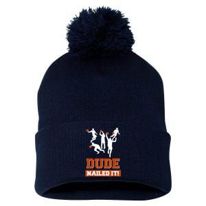 Dude Nailed It Basketball Lovers Play Ball Gift Idea Pom Pom 12in Knit Beanie