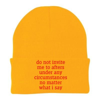 Do Not Invite Me To Afters Under Any Circumstances Knit Cap Winter Beanie