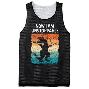 Dinosaur Now I Am Unstoppable Funny Trex Mesh Reversible Basketball Jersey Tank