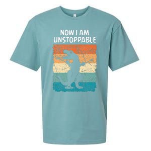 Dinosaur Now I Am Unstoppable Funny Trex Sueded Cloud Jersey T-Shirt