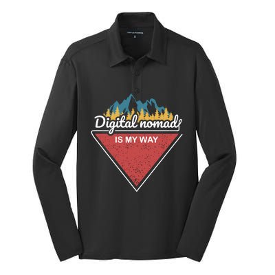 Digital Nomad Is My Way Silk Touch Performance Long Sleeve Polo