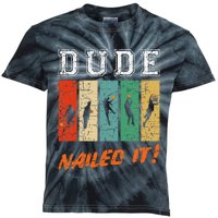 Dude Nailed It Baller Sport Lover Basketball Player Retro Kids Tie-Dye T-Shirt