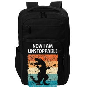 Dinosaur Now I Am Unstoppable Funny Trex Impact Tech Backpack