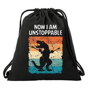 Dinosaur Now I Am Unstoppable Funny Trex Drawstring Bag