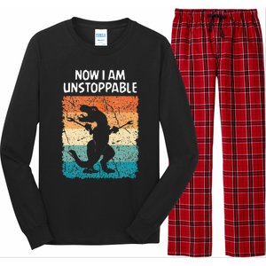 Dinosaur Now I Am Unstoppable Funny Trex Long Sleeve Pajama Set