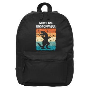 Dinosaur Now I Am Unstoppable Funny Trex 16 in Basic Backpack