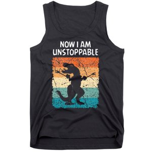 Dinosaur Now I Am Unstoppable Funny Trex Tank Top