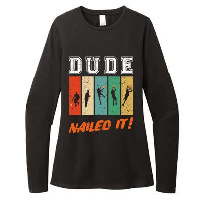 Dude Nailed It Baller Sport Lover Basketball Player Retro Womens CVC Long Sleeve Shirt