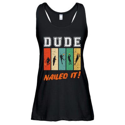 Dude Nailed It Baller Sport Lover Basketball Player Retro Ladies Essential Flowy Tank