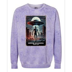 Drones New Jersey Ufo Uap Alien Invasion Colorblast Crewneck Sweatshirt