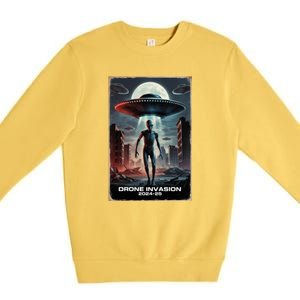 Drones New Jersey Ufo Uap Alien Invasion Premium Crewneck Sweatshirt