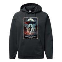 Drones New Jersey Ufo Uap Alien Invasion Performance Fleece Hoodie