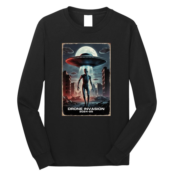 Drones New Jersey Ufo Uap Alien Invasion Long Sleeve Shirt