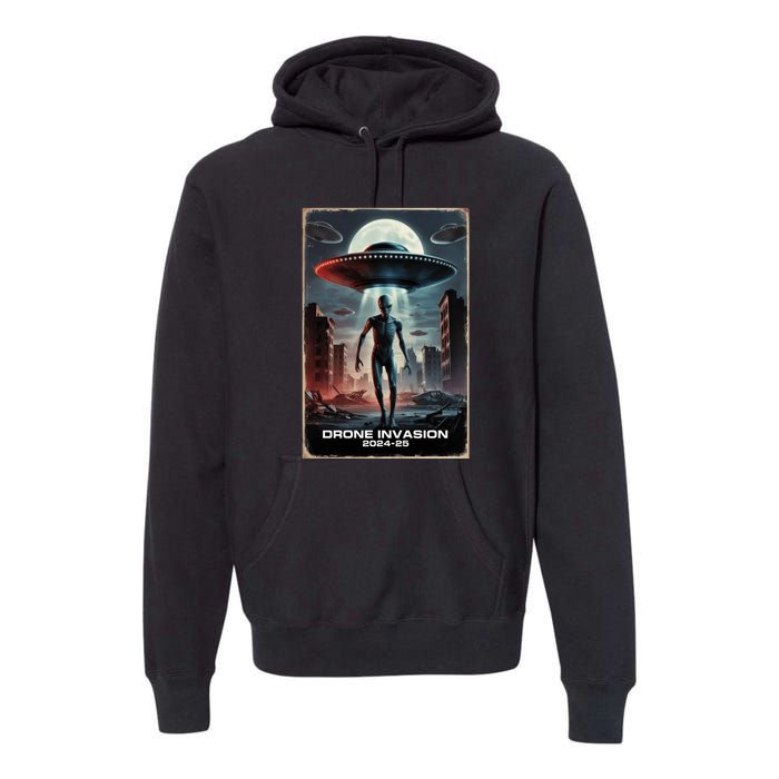 Drones New Jersey Ufo Uap Alien Invasion Premium Hoodie