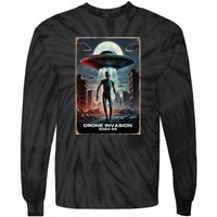 Drones New Jersey Ufo Uap Alien Invasion Tie-Dye Long Sleeve Shirt