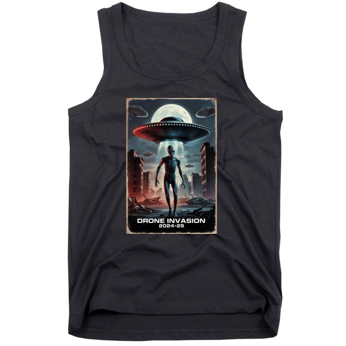 Drones New Jersey Ufo Uap Alien Invasion Tank Top