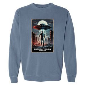 Drones New Jersey Ufo Uap Alien Invasion Garment-Dyed Sweatshirt