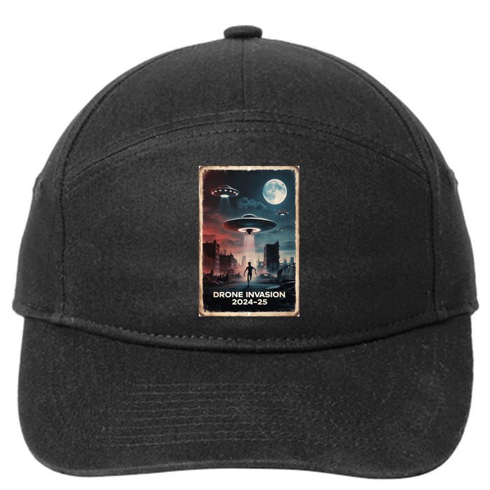 Drones New Jersey Ufo Uap Alien Invasion Project Bluebeam 7-Panel Snapback Hat