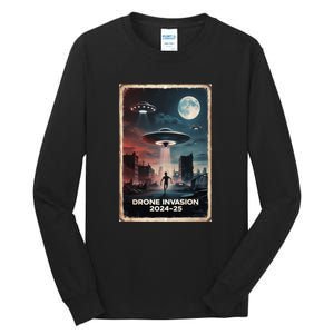 Drones New Jersey Ufo Uap Alien Invasion Project Bluebeam Tall Long Sleeve T-Shirt