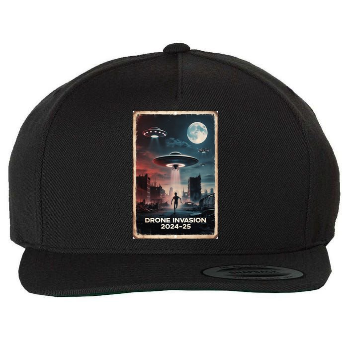 Drones New Jersey Ufo Uap Alien Invasion Project Bluebeam Wool Snapback Cap