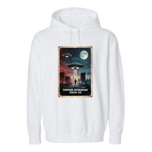 Drones New Jersey Ufo Uap Alien Invasion Project Bluebeam Garment-Dyed Fleece Hoodie