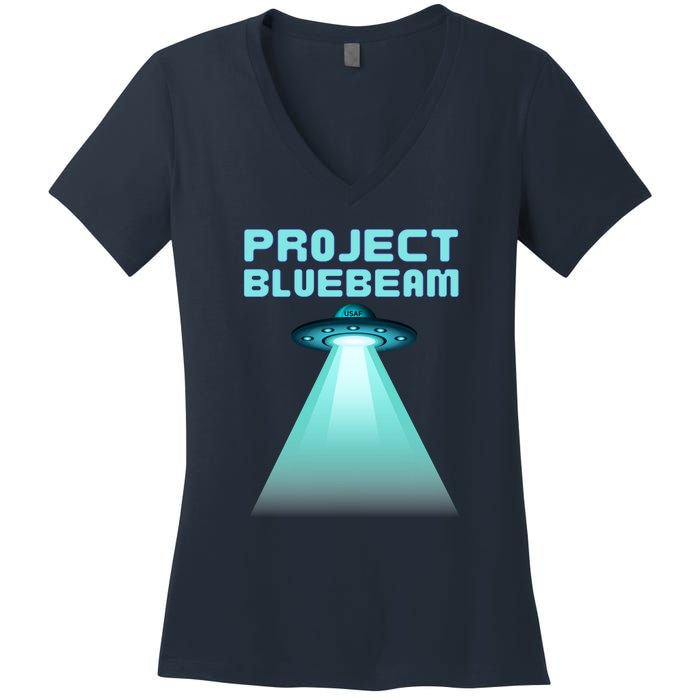 Drones New Jersey Ufo Uap Alien Invasion Women's V-Neck T-Shirt